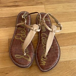 Women's Gigi T-Strap Flat Sandals - Almond Patent Full price online size 8